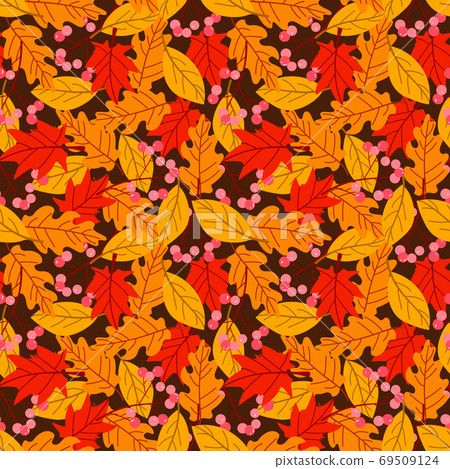 Seamless pattern with acorns and autumn oak... - Stock Illustration ...