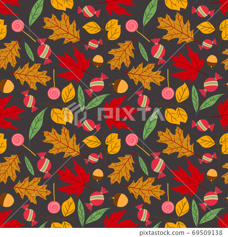 Autumn seamless pattern. Vector illustration... - Stock Illustration ...