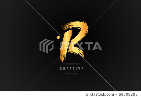 R alphabet letter icon logo in gold or golden... - Stock Illustration ...