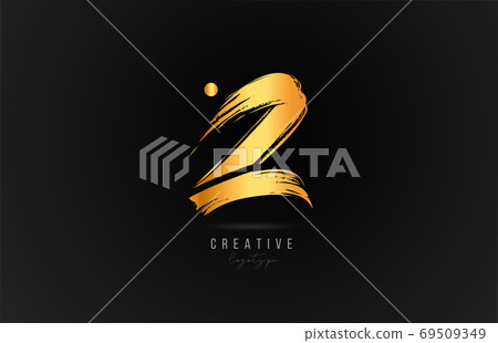 Z alphabet letter icon logo in gold or golden... - Stock Illustration ...