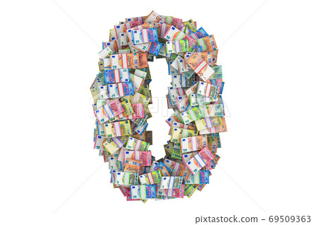 Number 0 from euro packs. 3D rendering Number 0 from euro packs. 3D rendering 69509363
