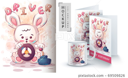 Driver rabbit - poster and merchandising. 69509826