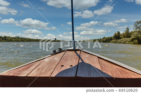 Danube river with clouds in Vilkove, Ukraine. 69510620