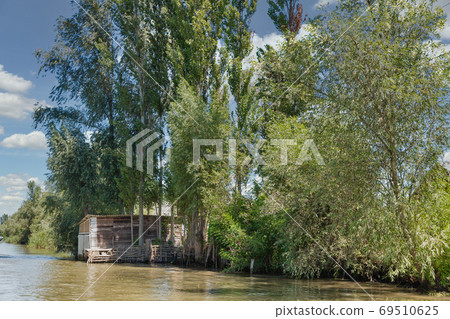Danube biosphere reserve Belgorodske river summer landscape in Vilkove, Ukraine. 69510625