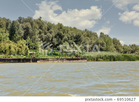 Danube riverbank summer landscape close to Biosphere Reserve. Vilkove, Ukraine. 69510627