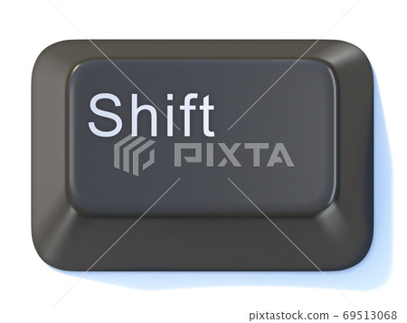 Black computer keyboard SHIFT key 3D 69513068