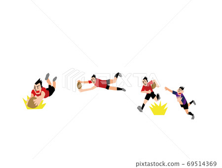 Dodge rugby opponents and try - Stock Illustration [69514369] - PIXTA