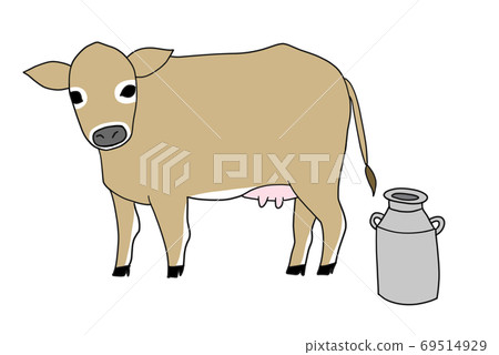 澤西牛和牛奶罐 69514929