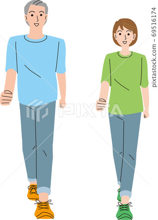 Senior couple walking Senior couple walking 69516174