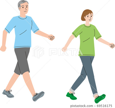 Senior couple walking Senior couple walking 69516175