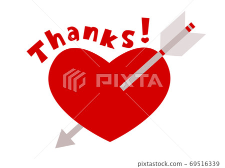 Thanks! Heart and arrow illustration Thanks! Heart and arrow illustration 69516339