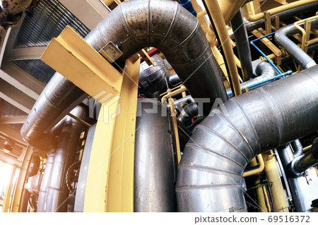 Industry plant concept,Equipment, cables and piping as found ins Industry plant concept,Equipment, cables and piping as found ins 69516372