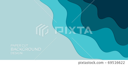 Fluid water wave overlap shape blue color design with space Fluid water wave overlap shape blue color design with space 69516622