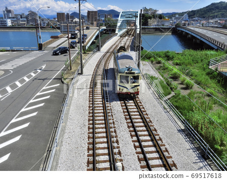 Scenery of tram running Scenery of tram running 69517618