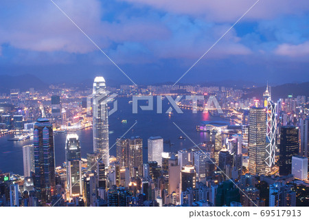3 June 2007 Hong Kong city view from The Peak at twilight 3 June 2007 Hong Kong city view from The Peak at twilight 69517913