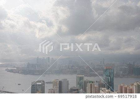 2 June 2207 Hong Kong kwoloon business downtown at twilight 69517918