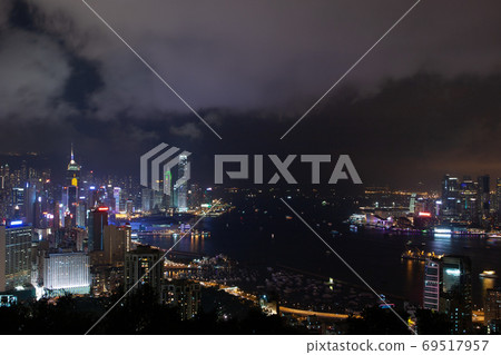 2 June 2207 the view of hk skyline from Red incense burner summi 69517957