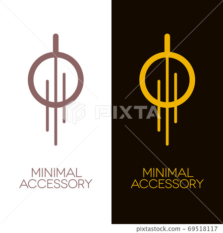Gold colored jewelry or decorative accessory icons Gold colored jewelry or decorative accessory icons 69518117