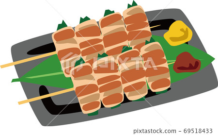 Asparagus meat roll skewer Japanese food yakitori 69518433