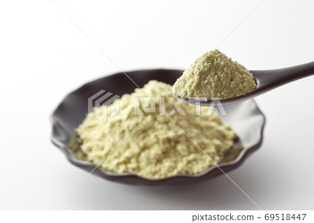 Blue soybean flour close-up Blue soybean flour close-up 69518447