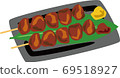 Chicken thigh skewer Japanese food yakitori 69518927