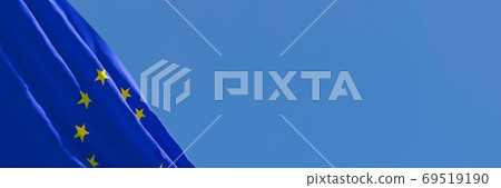 3D rendering of the flag of European Union waving in the wind 69519190