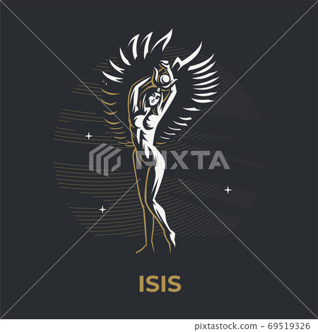 Egyptian goddess Isis. - Stock Illustration [69519326] - PIXTA
