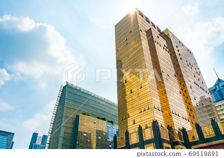 Golden building, urban building 69519891