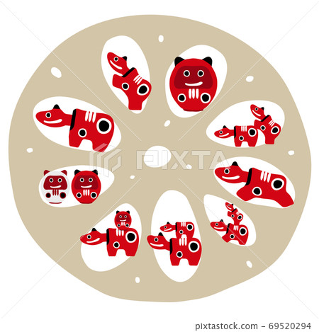 Japanese New Year's card zodiac icon Japanese New Year's card zodiac icon 69520294