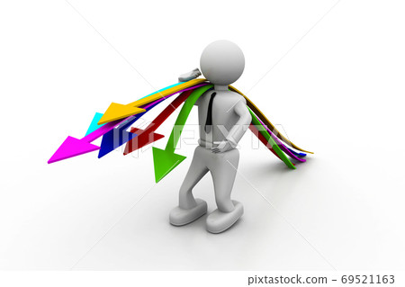 Business man and arrows. business concept - Stock Illustration ...