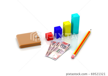 Financial graph with money Financial graph with money 69521321