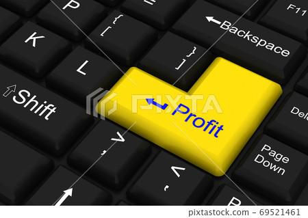 Keyboard with key for profit - Stock Illustration [69521461] - PIXTA