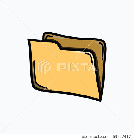 Folder color vector icon. Drawing sketch illustration hand drawn 69522417