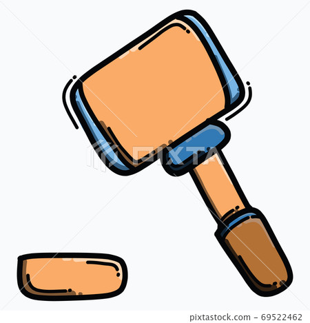 Wood hammer color vector icon. Drawing sketch... - Stock Illustration ...