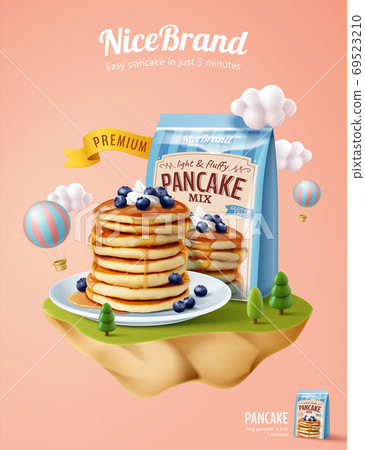 Fluffy pancake ad template 69523210
