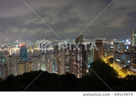 2 June 2207 the view of hk skyline from Red incense burner summi 69524074