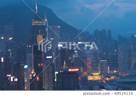 2 June 2207 Hong Kong Night View, skyline from Red incense burne 69524119
