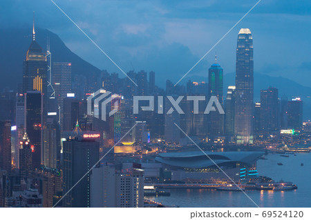 2 June 2207 Hong Kong Night View, skyline from Red incense burne 2 June 2207 Hong Kong Night View, skyline from Red incense burne 69524120