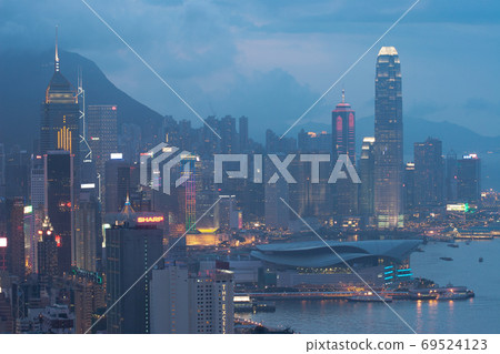 2 June 2207 Hong Kong Night View, skyline from Red incense burne 2 June 2207 Hong Kong Night View, skyline from Red incense burne 69524123