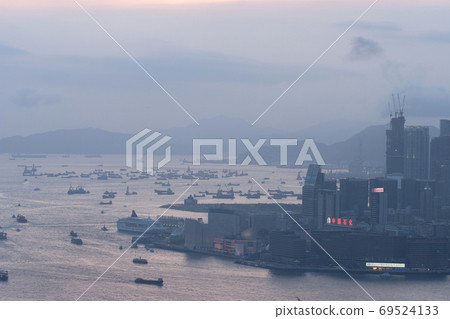 2 June 2207 Hong Kong Victoria harbour downtown at twilight 2 June 2207 Hong Kong Victoria harbour downtown at twilight 69524133
