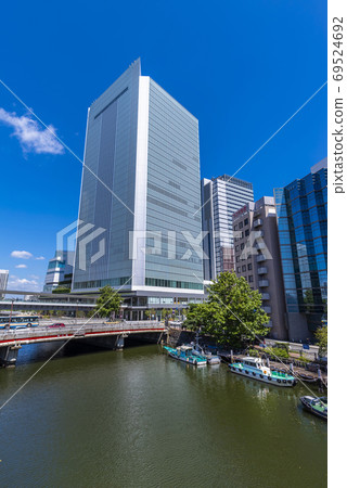 JR Sakuragicho station square Ooka River and Yokohama City Hall building JR Sakuragicho station square Ooka River and Yokohama City Hall building 69524692