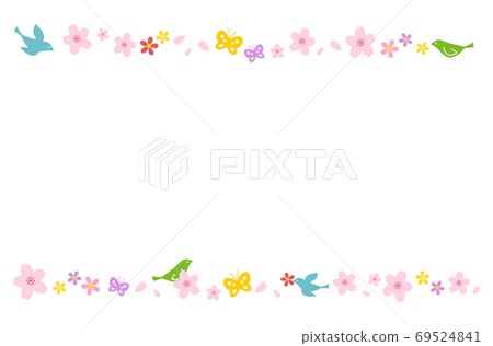 Spring motif decoration line - Stock Illustration [69524841] - PIXTA