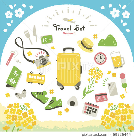 日本春季旅行圖標集簡單可愛 69526444