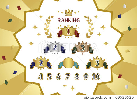 Gorgeous and simple ranking icon set Gold-Gold - Stock Illustration ...