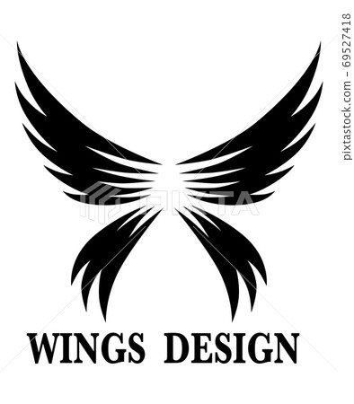 Black animal wing logo design vector illustration suitable for branding or symbol. 69527418