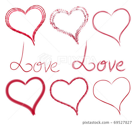 Set hearts and inscriptions of different style and type. Love. Set hearts and inscriptions of different style and type. Love. 69527827