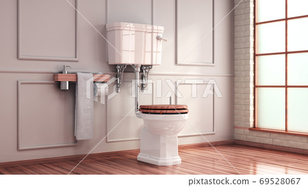 vintage light tones empty restroom 3d render image vintage light tones empty restroom 3d render image 69528067