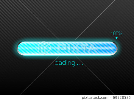 Modern blue progress loading bar 100% vector... - Stock Illustration ...