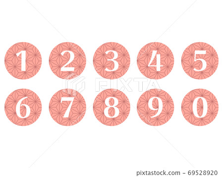 Japanese pattern background number number set Japanese pattern background number number set 69528920