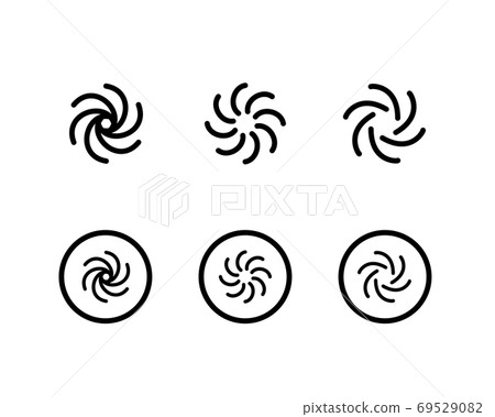 Typhoon, tornado, gust icon set / strong wind /... - Stock Illustration ...